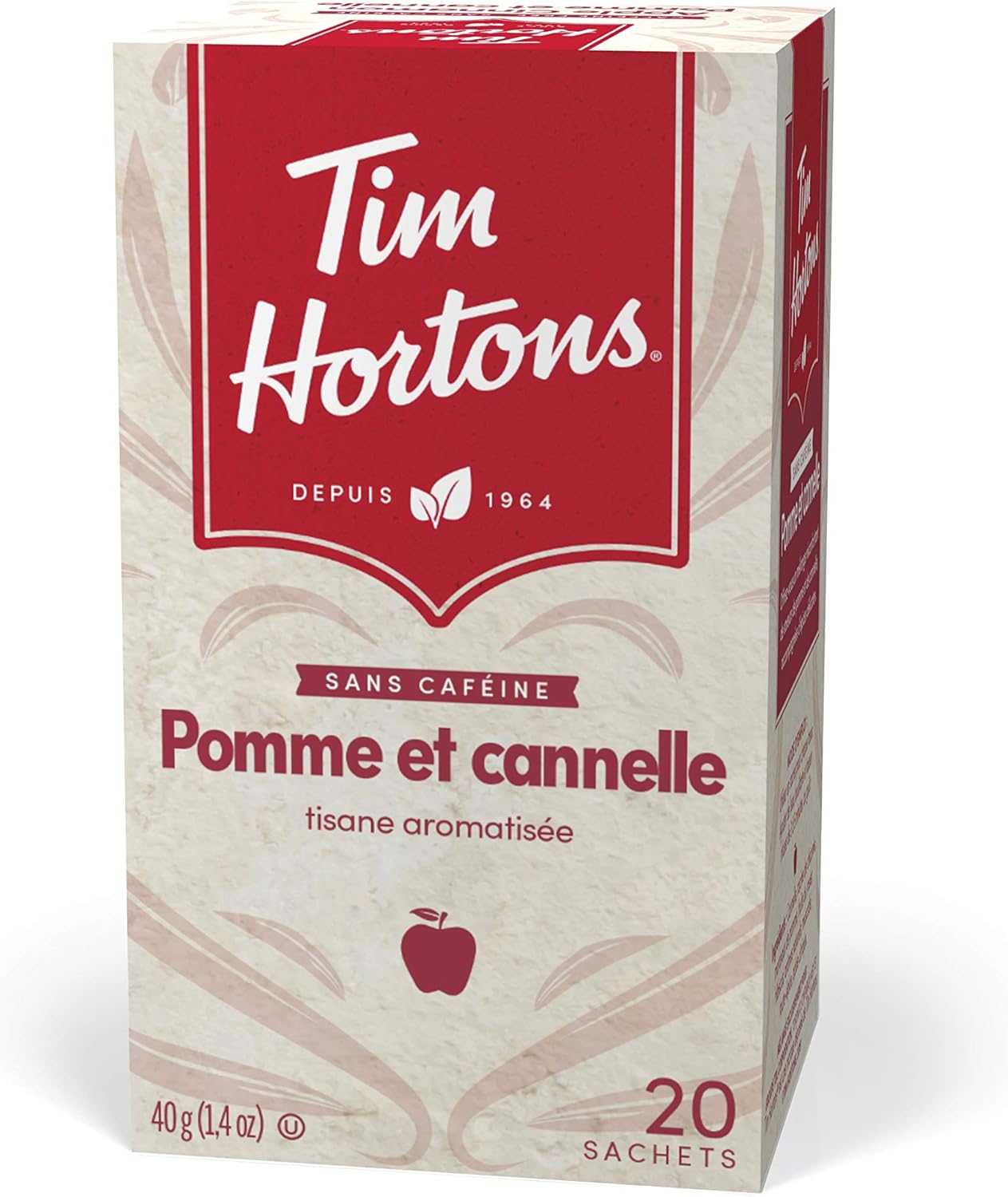 Tim Horton 速溶卡布奇诺,法式香草味,16 盎司和苹果肉桂茶包,草本茶,脱咖啡因,20 个