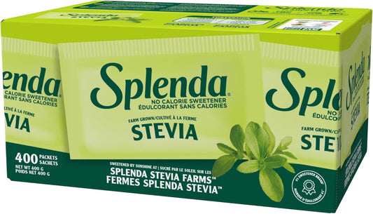 SPLENDA Stevia No Calorie Sweetener, Sugar Substitute Packets, 400 Count (Pack of 1)