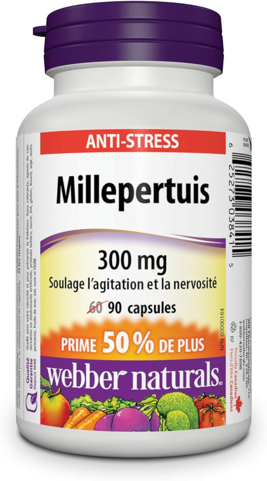 Webber Naturals 圣约翰草提取物胶囊,300 毫克,90 粒