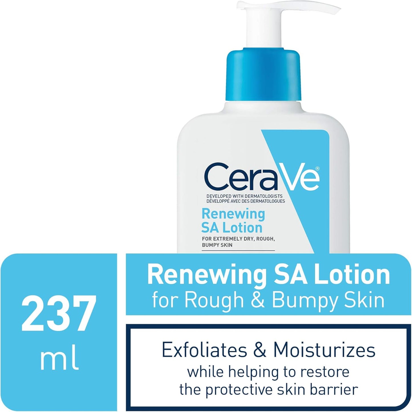 CeraVe SALICYLIC ACID Lotion, 237ML & SALICYLIC ACID Cleanser, Renewing SA Smoothing BHA Exfoliant for Face. Suitable for Keratosis Pilaris & Psoriasis. Gentle Cleanser, 237ml
