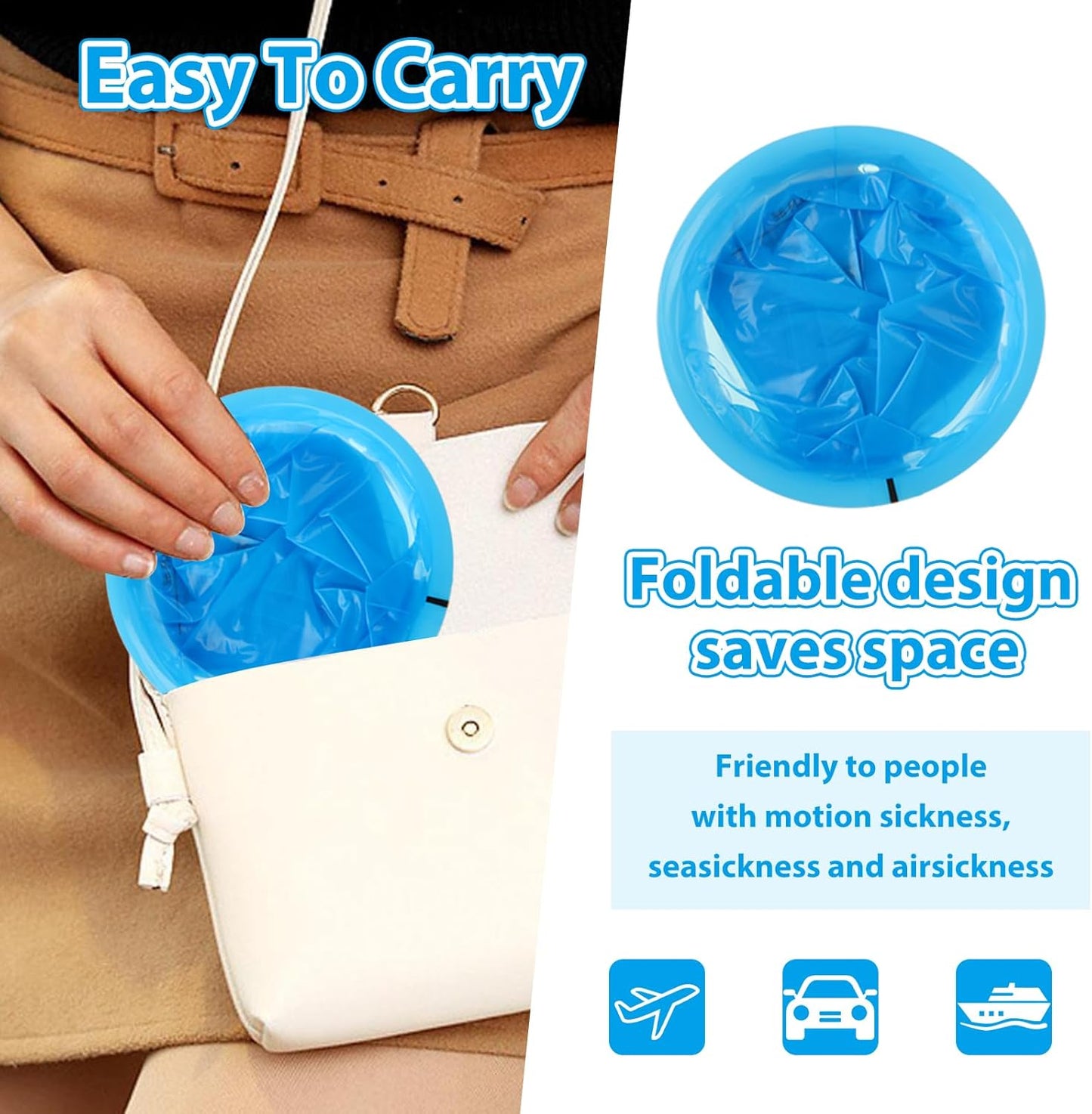 Acrux7 100 Pack Vomit Bags Disposable Emesis Bag for Car Boat Travel