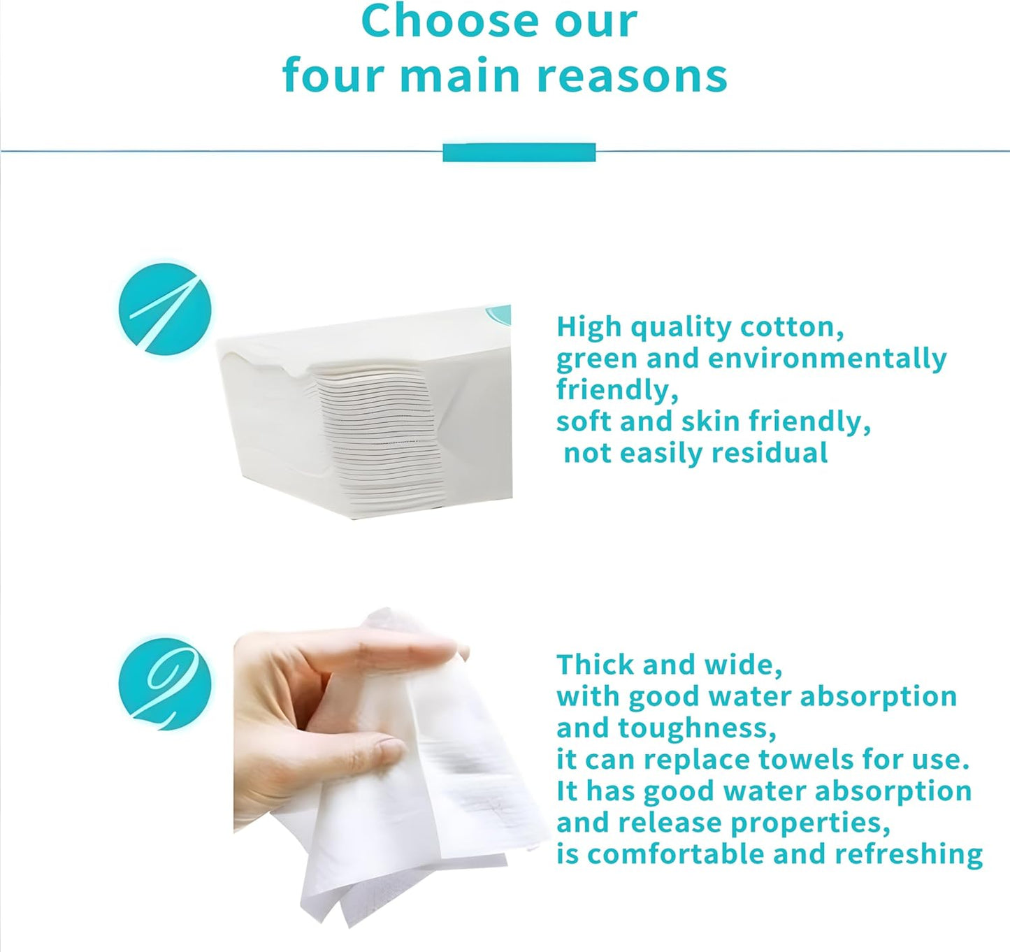 Soft Disposable Cotton Facial Cleansing Towel, 200mm x 200mm, 600g+175 Pack, Thick & Absorbent, 100g/m² Density,210 pieces,Family wear and outdoor use