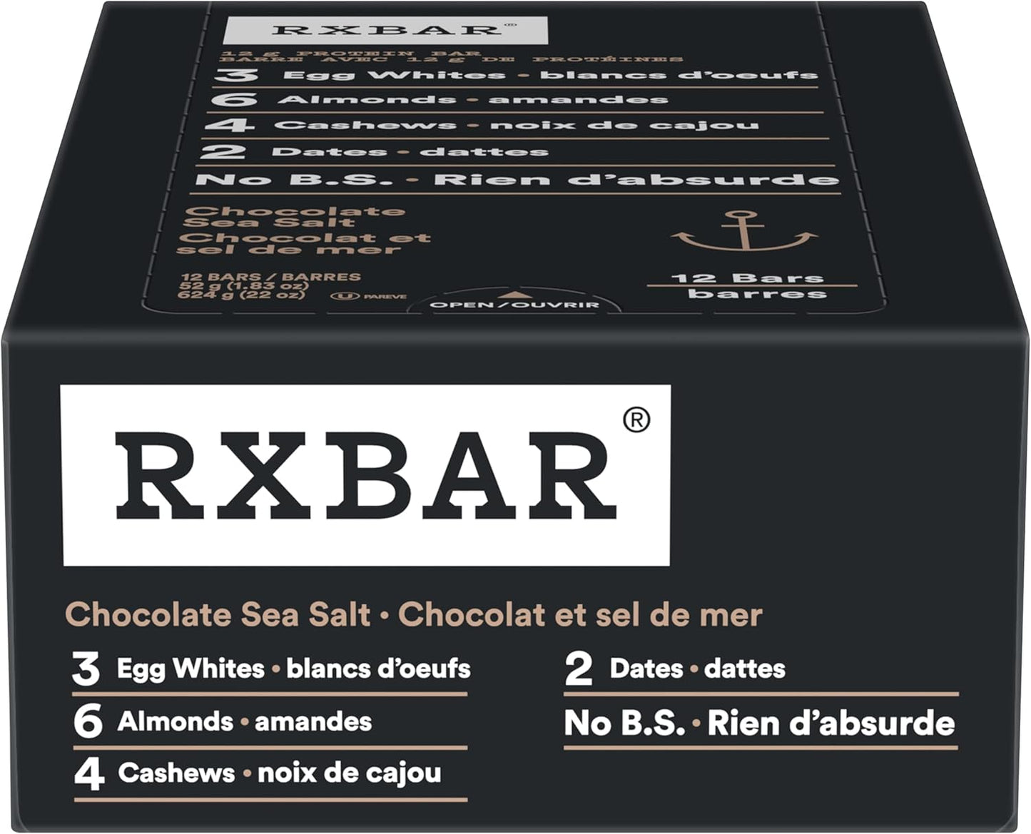 RXBAR 蛋白棒 巧克力海盐+花生酱 24x52克(24包)