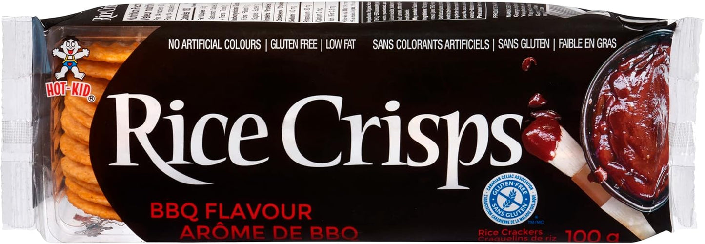 Hot Kid Rice BBQ 脆米 - 无麸质、低脂肪、非转基因,100 克