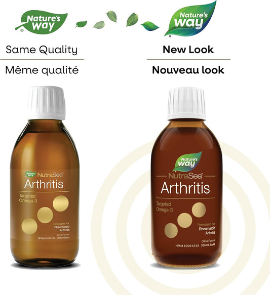 Nature's Way NutraSea Omega-3 - 關節炎 - 類風濕性關節炎支持 2800 毫克(1800 毫克 EPA、1000 毫克 DHA),柑橘味,200 毫升液體