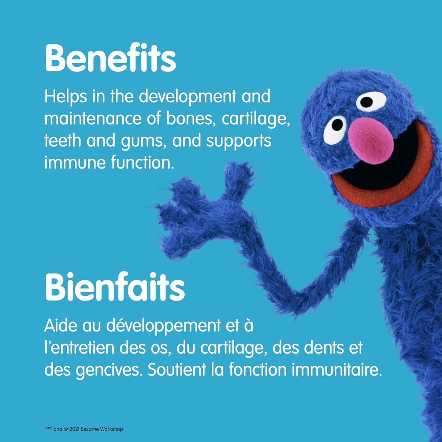 韦伯天然芝麻街超级维生素 C 儿童软糖,180 粒软糖,每粒含 125 毫克维生素 C,适合 3 岁及以上儿童