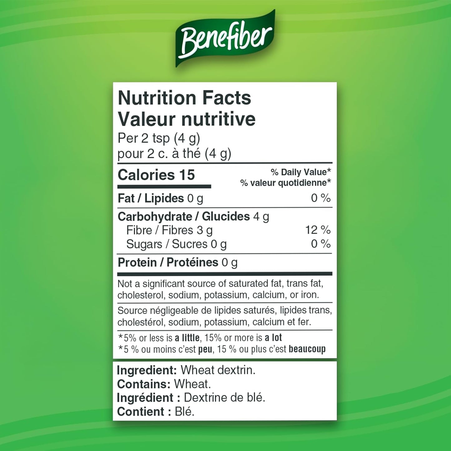 Benefiber 益生元膳食纖維粉,無味,無糖,每日纖維 - 62 份(248 克)