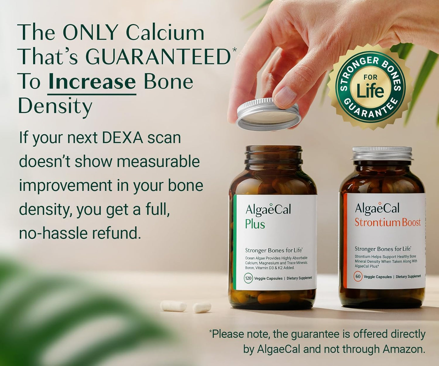 AlgaeCal - Bone Builder Pack for Bone Density, Clinically Supported Plant Based Calcium & Strontium Supplement with Vitamin D3, K2, Magnesium & Trace Minerals for Bone Health, 3 pack, Made in Canada