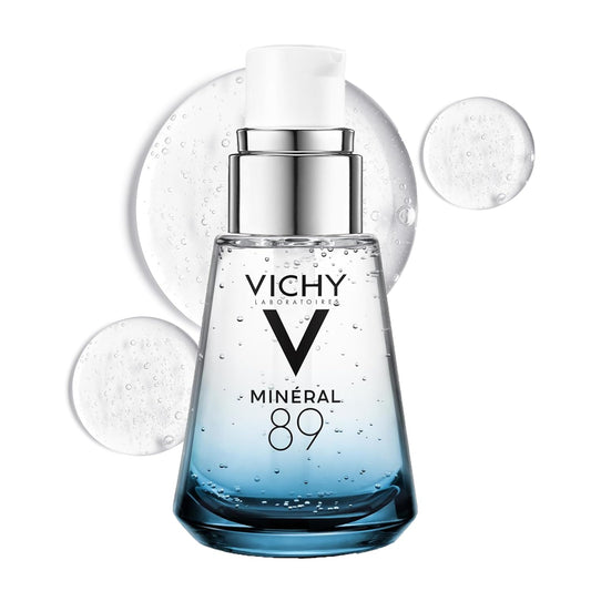 Vichy Minéral 89 透明质酸面部精华液或褪黑素修复晚霜,保湿并强健肌肤,适合敏感肌肤,皮肤科医生推荐