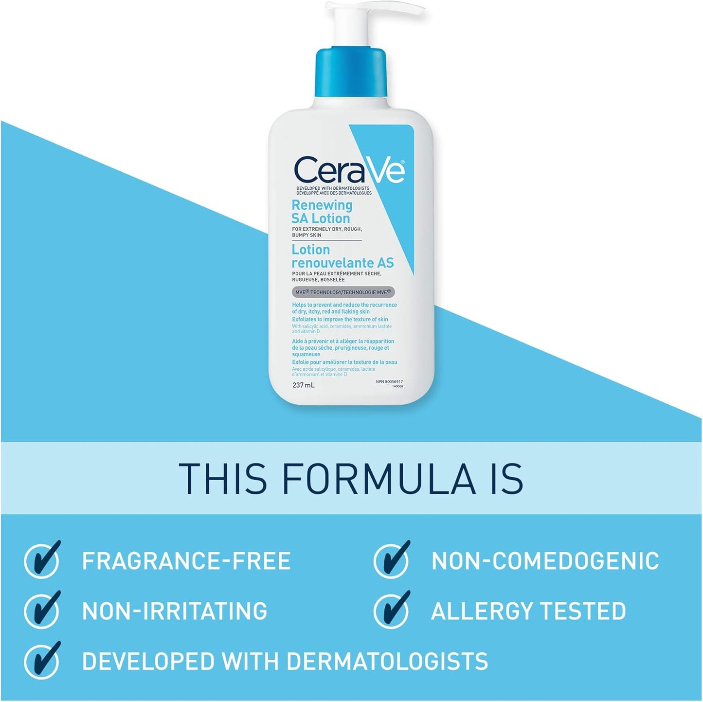 CeraVe SALICYLIC ACID Lotion, 237ML & SALICYLIC ACID Cleanser, Renewing SA Smoothing BHA Exfoliant for Face. Suitable for Keratosis Pilaris & Psoriasis. Gentle Cleanser, 237ml