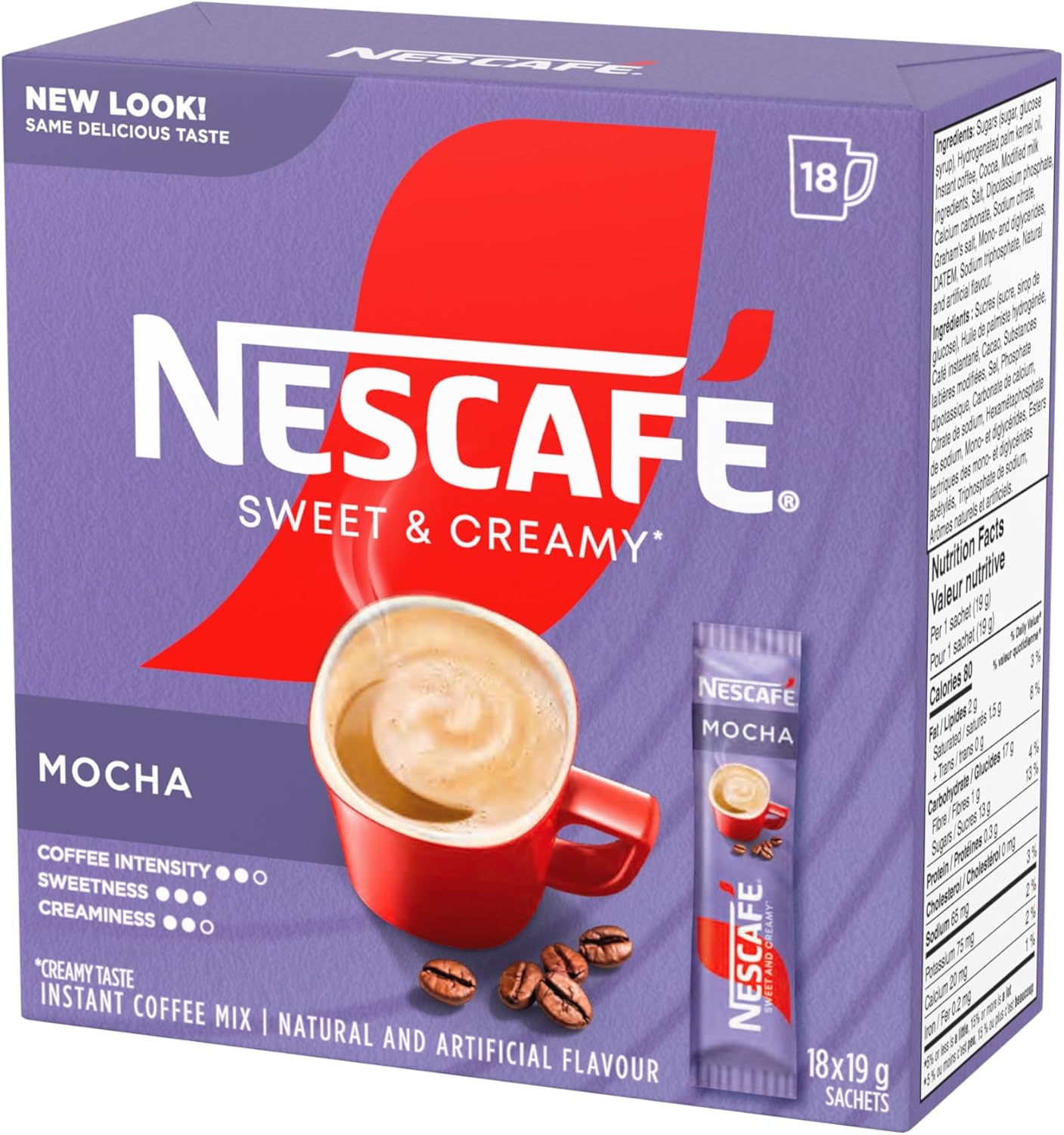 雀巢甜奶油摩卡速溶咖啡混合盒,摩卡,6 包