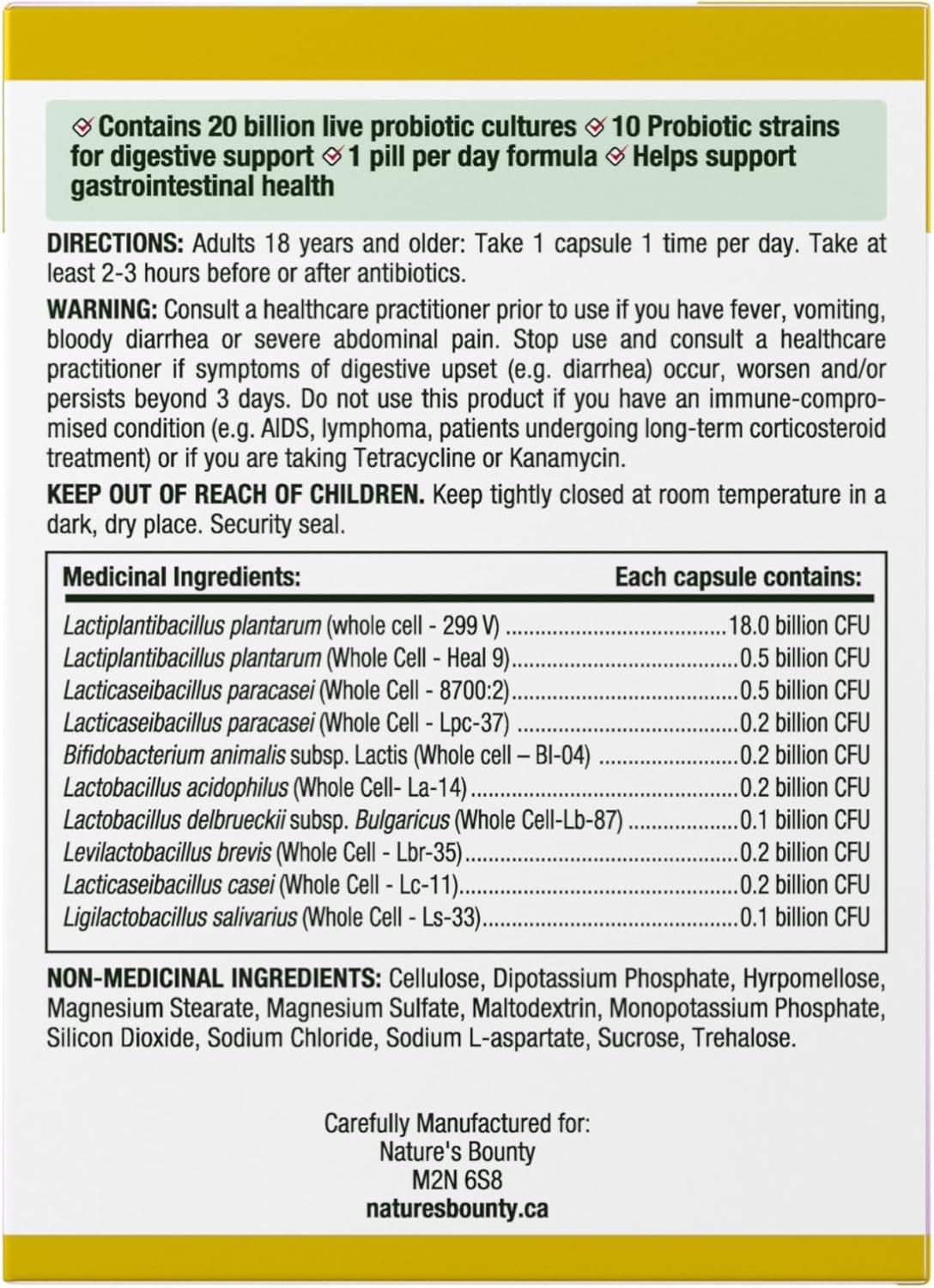 自然之宝益生菌,200亿活性菌,消化支持,胶囊,30克