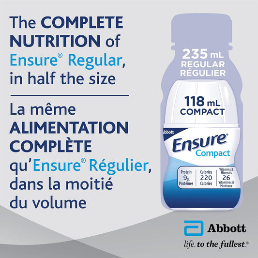 Ensure Compact, Complete Balanced Nutrition In Half The Size, Vanilla, 4x118 mL, 9g Protein Drink
