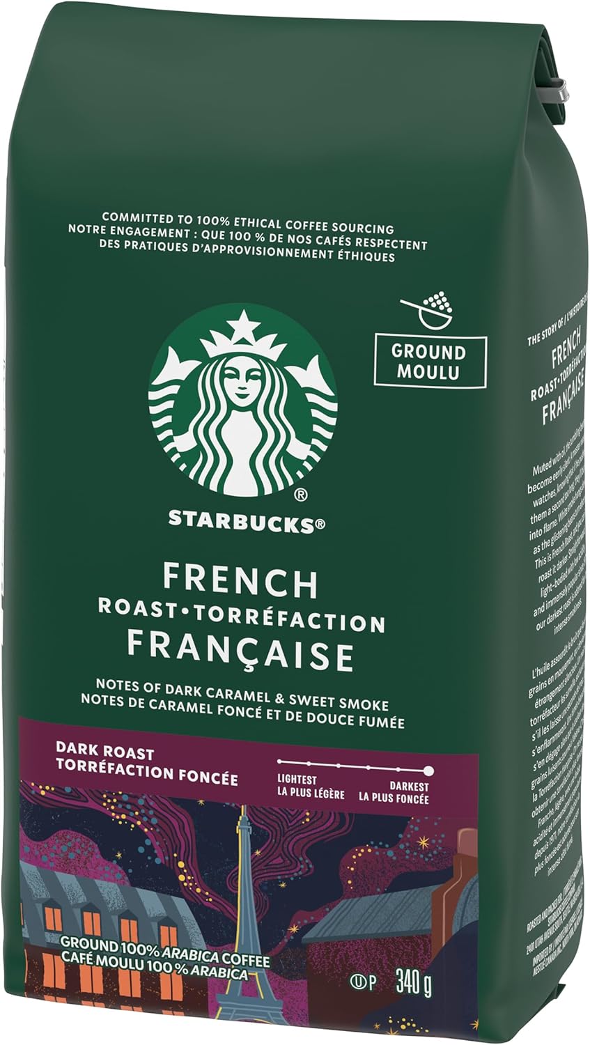 星巴克法式烘焙深度烘焙研磨咖啡 340克/袋