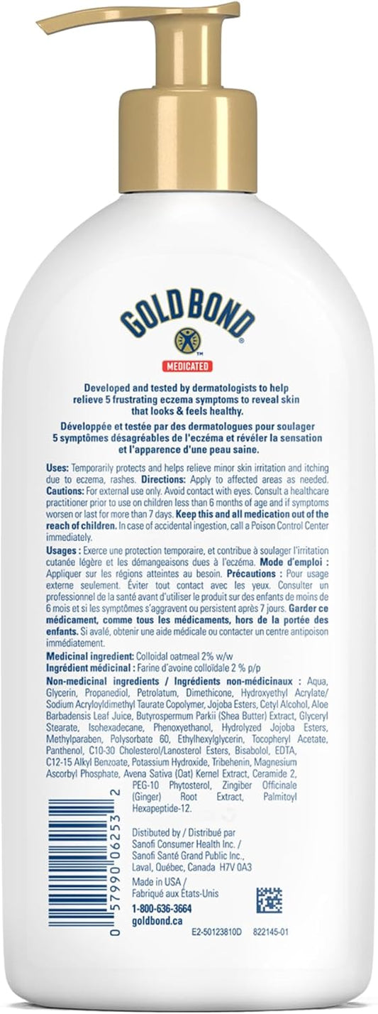 Gold Bond 药用湿疹缓解乳液,396 毫升泵瓶装,保湿润肤露,含 2% 胶体燕麦,可对抗皮疹并帮助缓解轻微皮肤刺激和瘙痒