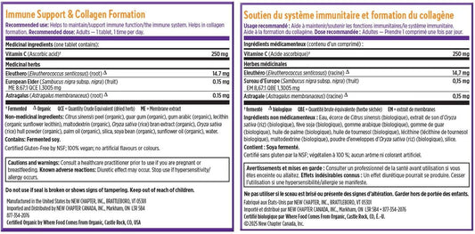 New Chapter Vitamin C + Elderberry With Fermented Vitamin C/Whole-Food Herbs + Collagen Protection, 30 Count (Pack of 1)