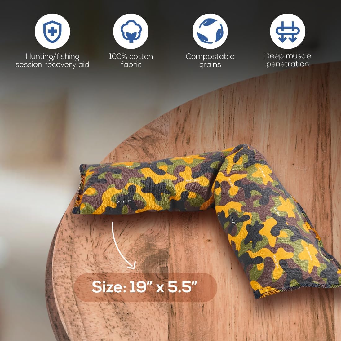原廠魔法包限量版加長迷彩敷布,冷熱療法,無線冷熱敷,50 x 14 公分(19.7 吋 X 5.5 吋)