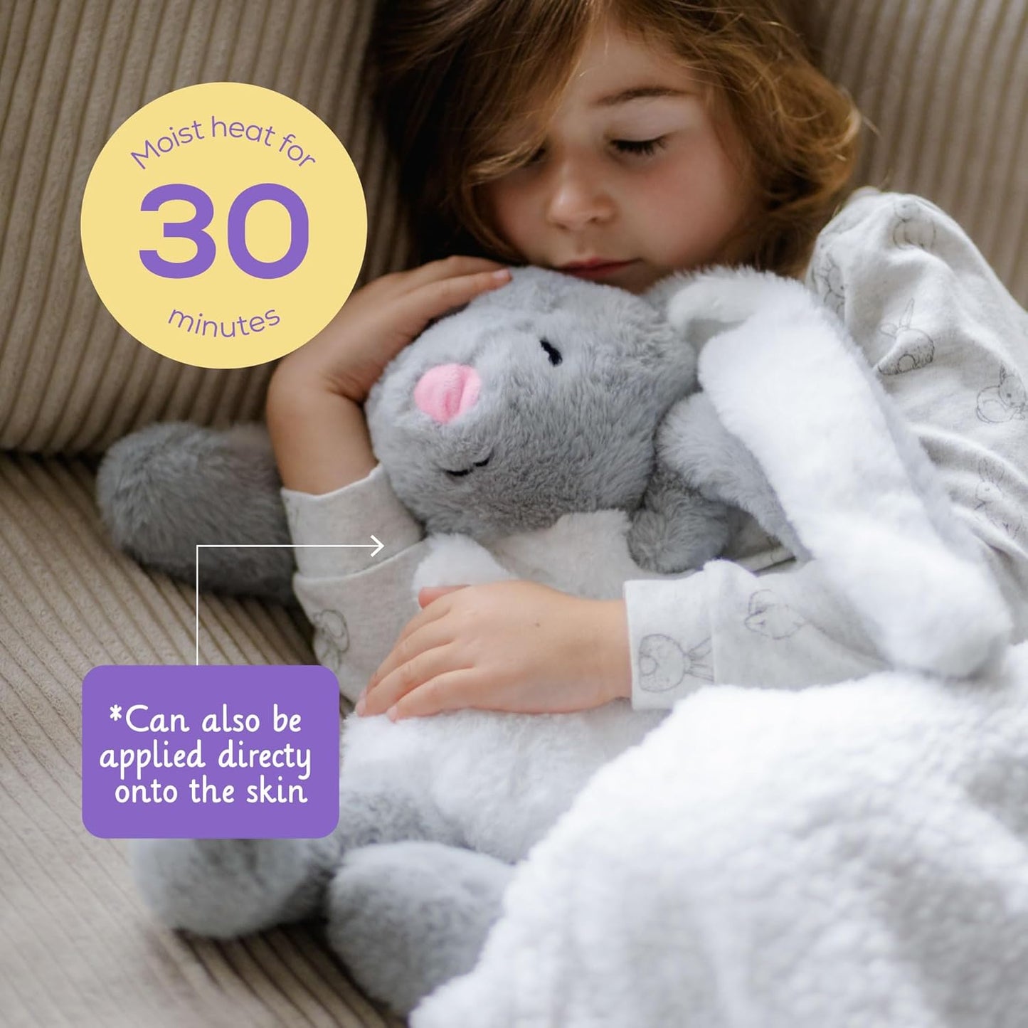 魔法袋 Warmy Theo the Bunny 冷熱敷袋,屢獲殊榮的舒適治療伴侶,天然可堆肥,可擁抱療法,加拿大衛生部註冊,多功能健康伴侶