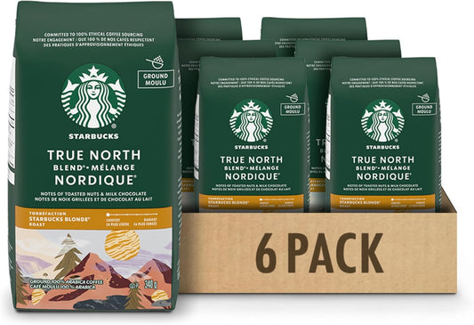星巴克 True North 研磨咖啡,轻度烘焙咖啡,100% 研磨阿拉比卡咖啡豆 - 340 克袋装(6 包,2040 克)