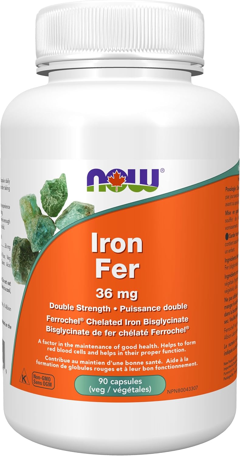 NOW Supplements 甘氨酸鐵 36 毫克膠囊,90 粒