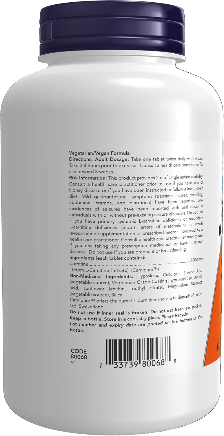 NOW α-硫辛酸,600毫克,60粒素食膠囊和左旋肉鹼,雙倍強度1000毫克,100片