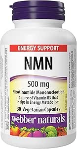 Webber Naturals NMN 500 毫克(菸鹼醯胺單核苷酸),30 粒膠囊,有助於維持 NAD+ 水平,純素