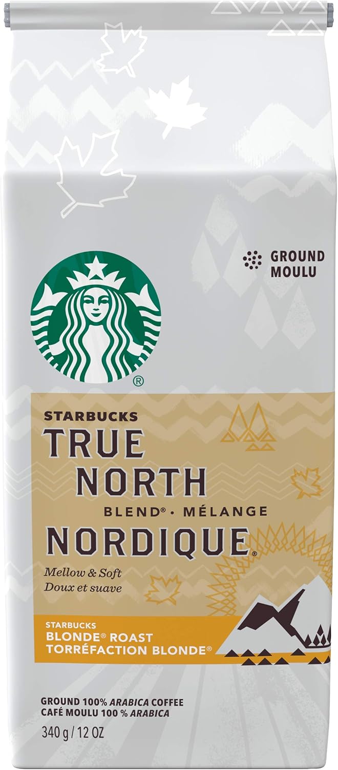 星巴克 True North 研磨咖啡,輕度烘焙咖啡,100% 研磨阿拉比卡咖啡豆 - 340 克袋裝 & 派克市場研磨咖啡,中度烘焙咖啡,100% 研磨阿拉比卡咖啡豆 - 340 克袋裝(6 包,2040 克)