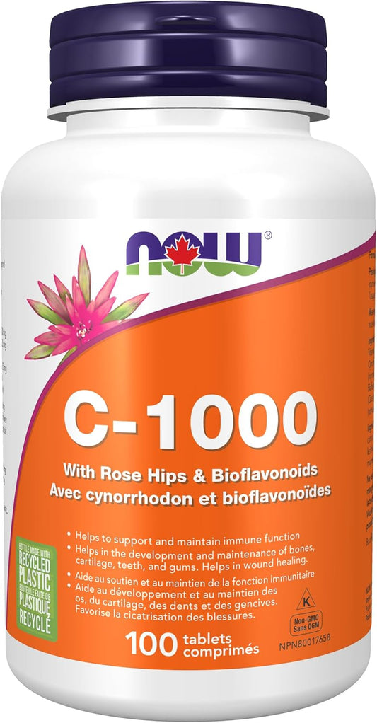 NOW Supplements,维生素 C-1,000,含玫瑰果和生物类黄酮,抗氧化保护,100 片