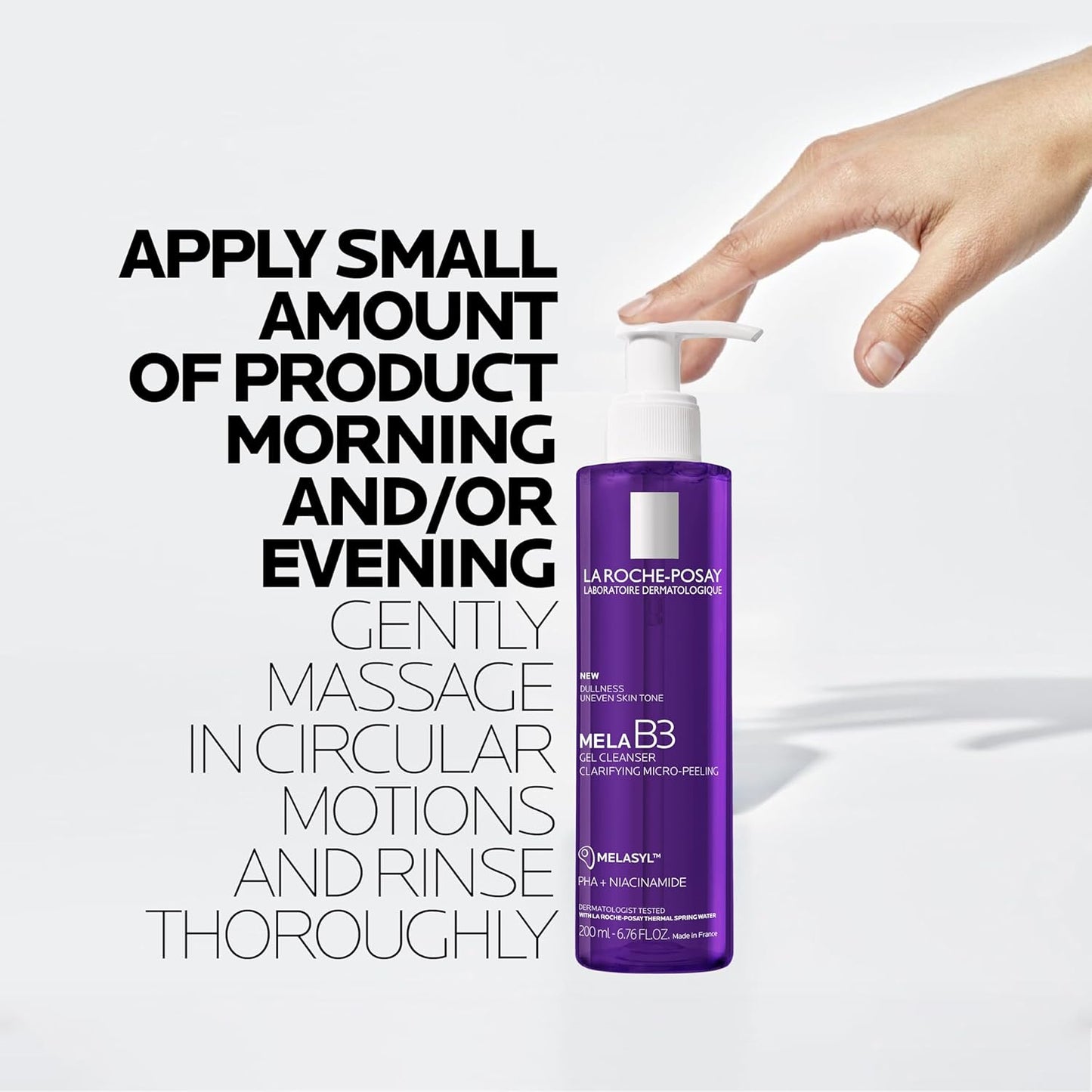 La Roche-Posay Purifying Face Wash, Mela B3 Anti-Aging Micro-Peeling Facial Cleanser with Melasyl & Niacinamide, Purifies & Cleanses Skin without Drying. Dermatologist Recommended, 200mL
