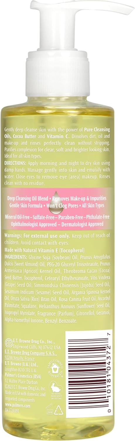 Palmer's 可可脂護膚潔顏油,玫瑰果香型,6.5 盎司