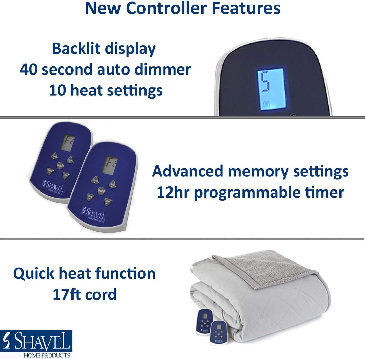 Thermee Micro Flannel Blanket Queen Size Heated Blanket with 10 Settings, Programable Heating Blanket, Luxuriously Soft Heated Throw Blanket, Rapid Heating Thermal Blanket, Warm Blanket - Lilac