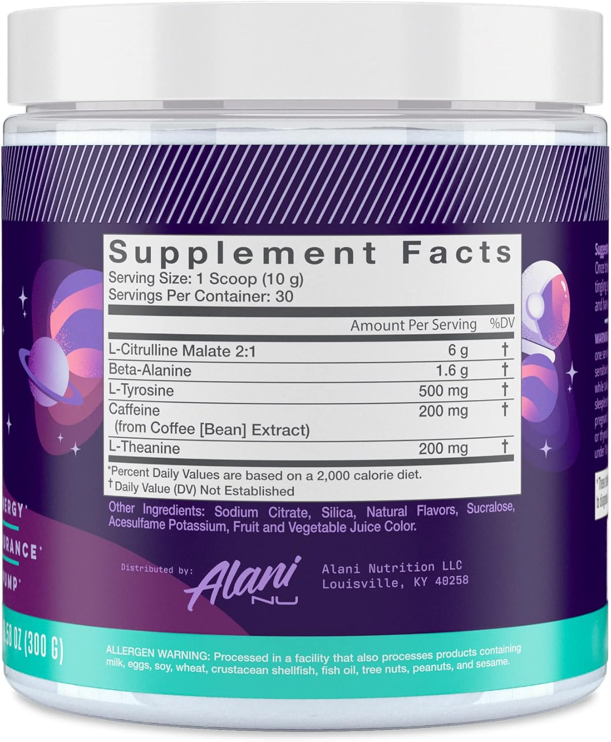 Alani Pre-Workout Galaxy Lemonade 30 Servings & Pre Workout Supplement Powder for Energy, Endurance & Pump | Sugar Free | 200mg Caffeine