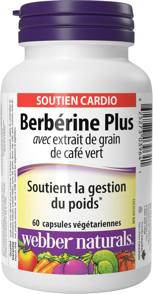 Webber Naturals Berberine Plus 綠咖啡豆膠囊,60 粒,支持健康體重管理,純素