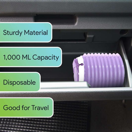 FifthPulse 一次性薰衣草嘔吐袋 - 10 個裝,適合兒童和成人 - 適用於汽車、飛機和旅行的一次性嘔吐袋 - 適用於懷孕、暈車和噁心