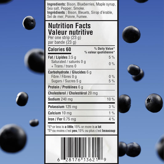 Bison Blueberry Pemmican Meat Snack | Indigenous Superfood | Made w/Grass-Fed Bison | Canadian, Indigenous-Owned | High Protein, Gluten-Free, Soy-Free, 4-Pack