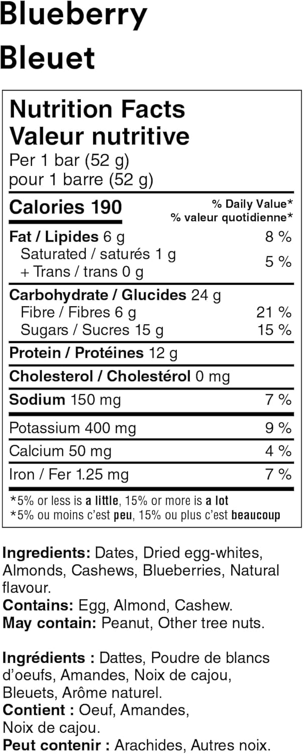 RXBAR 蛋白棒 蓝莓味 12x52克(12条装)