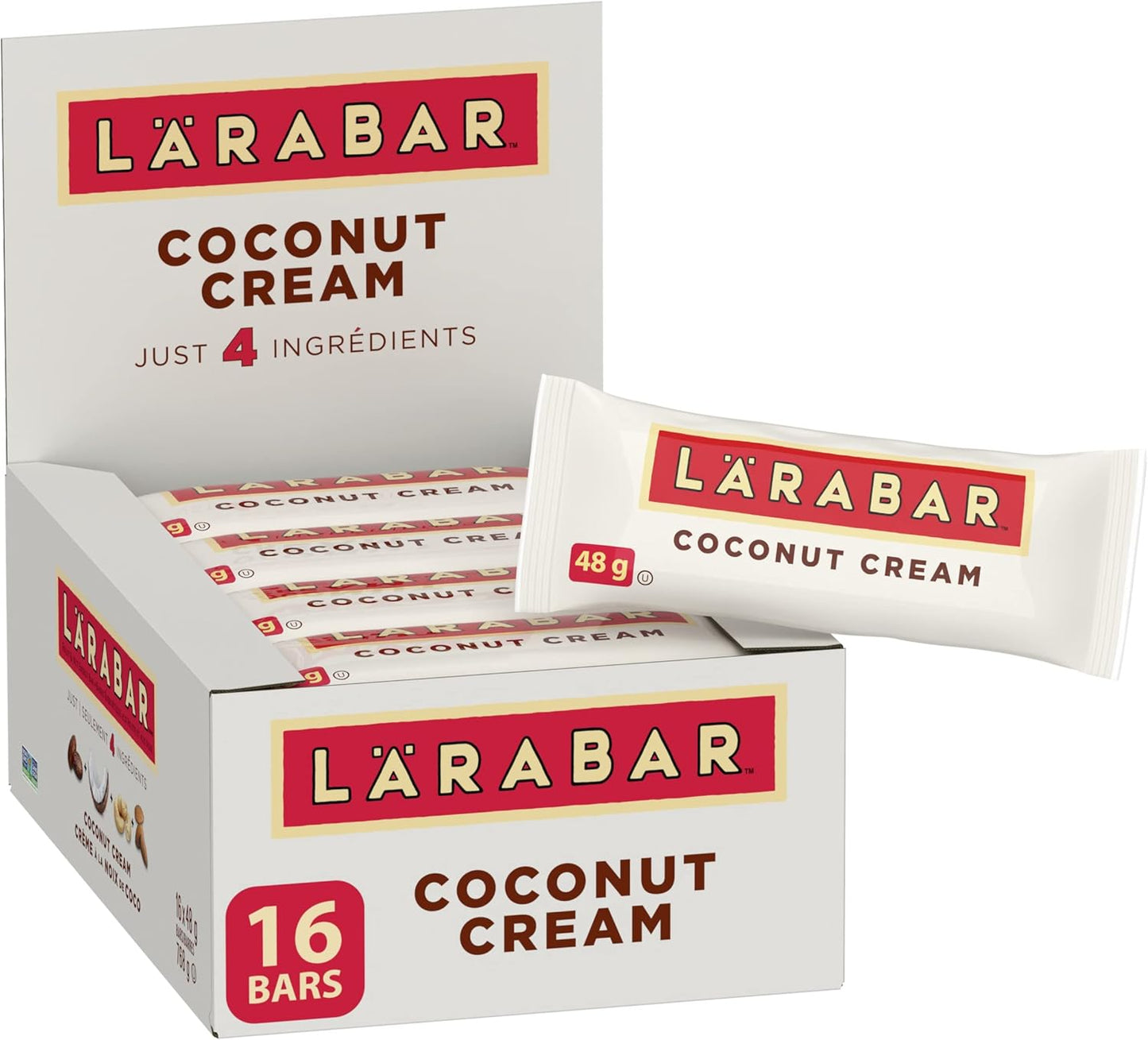 Larabar Gluten Free Coconut Cream Fruit and Nut Energy Bar, 16-Count, 768 Gram & Larabar Gluten Free Lemon Fruit & Nut Energy Bar