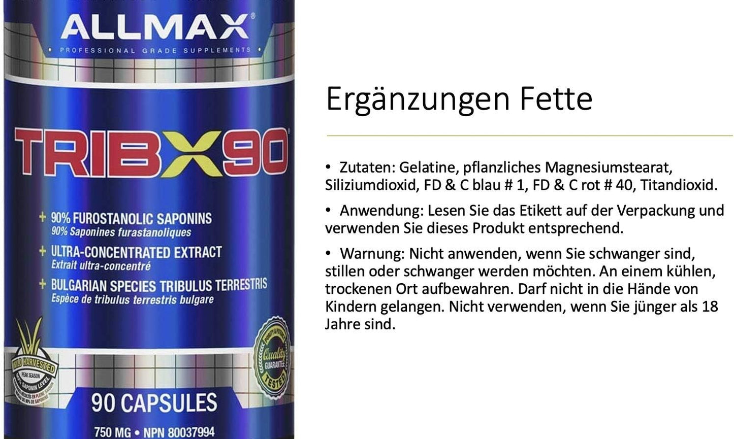 ALLMAX Nutrition Tribx90 100% 纯蒺藜,90 粒