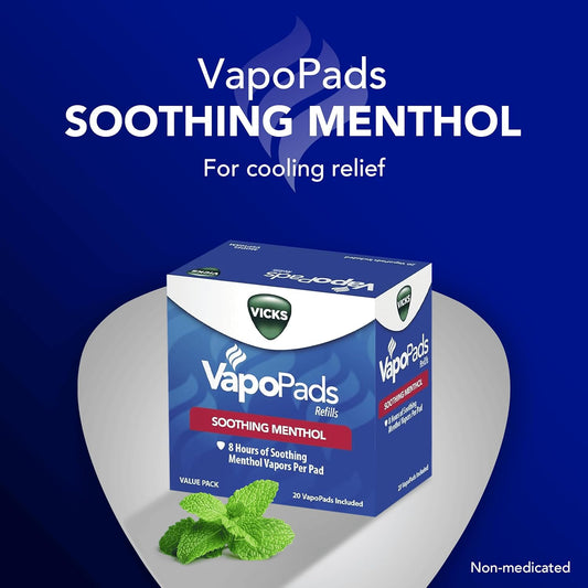 Vicks VapoPads 原装薄荷味 20 片补充装,白色,20 片