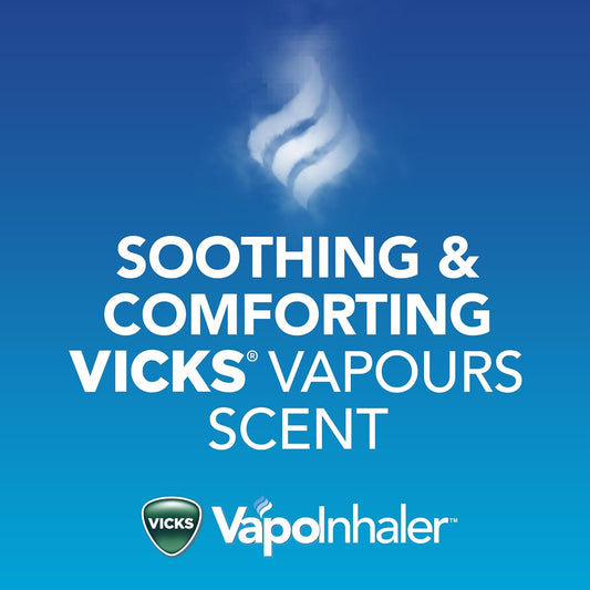 Vicks Vapoinhaler 鼻减充血剂,含舒缓蒸汽,可暂时缓解感冒引起的鼻塞,薄荷醇香味,2 包,每包 0.20 毫升