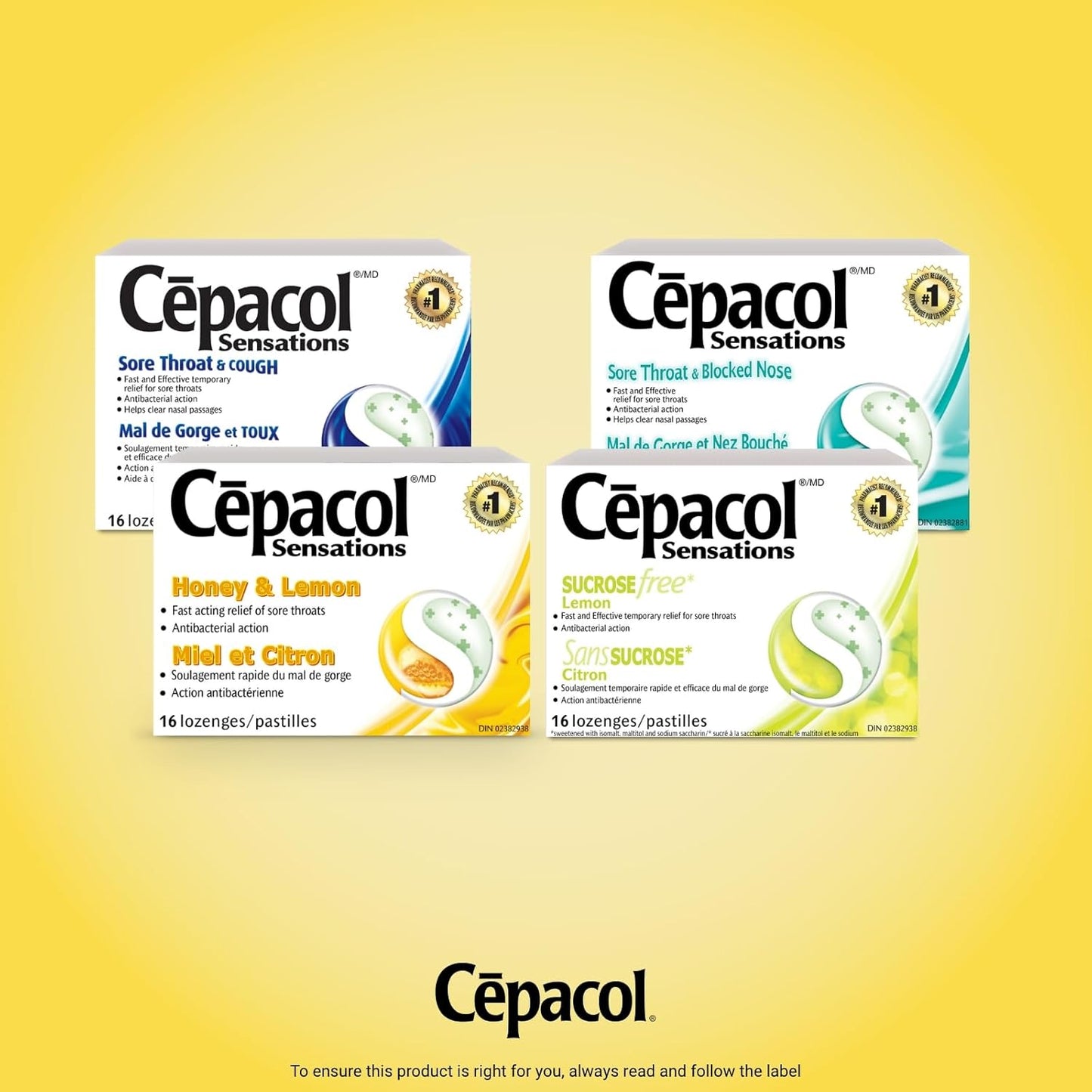 Cepacol Sensations Honey and Lemon, Sore Throat lozenges 36 count