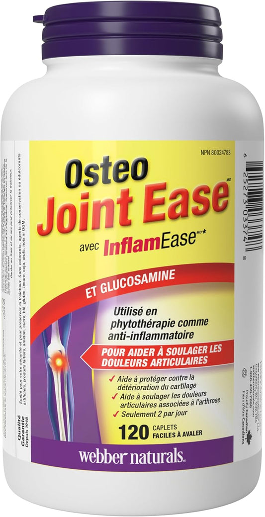 Webber Naturals Osteo Joint Ease 含 InflamEase 和葡萄糖胺,120 粒胶囊