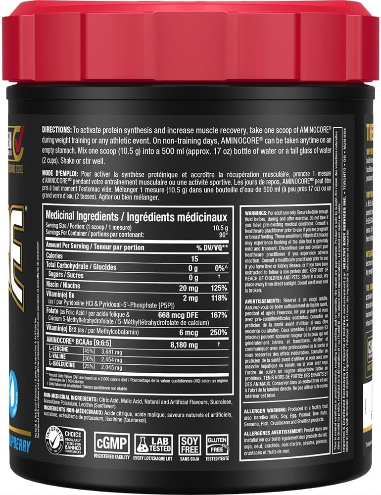 ALLMAX Nutrition Aminocore Bcaa - 8克 Bcaas - 100% 纯支链氨基酸 - 无麸质 945 克蓝莓味