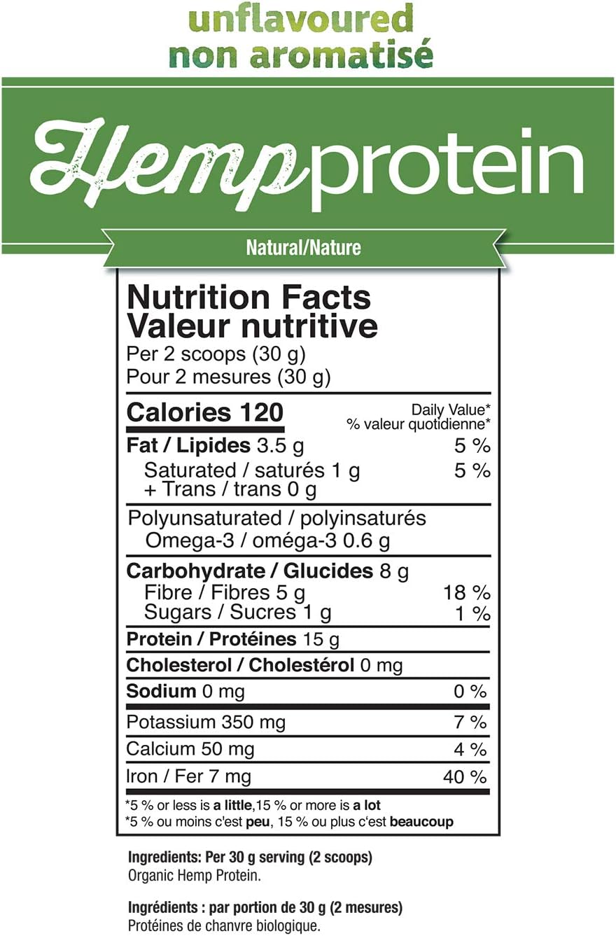 Prairie Naturals Organic Raw Hemp Protein, Natural, 400g