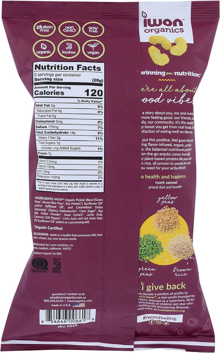 IWON Organics - 家庭装焦糖洋葱蛋白泡芙 - 12 x 142克,12个