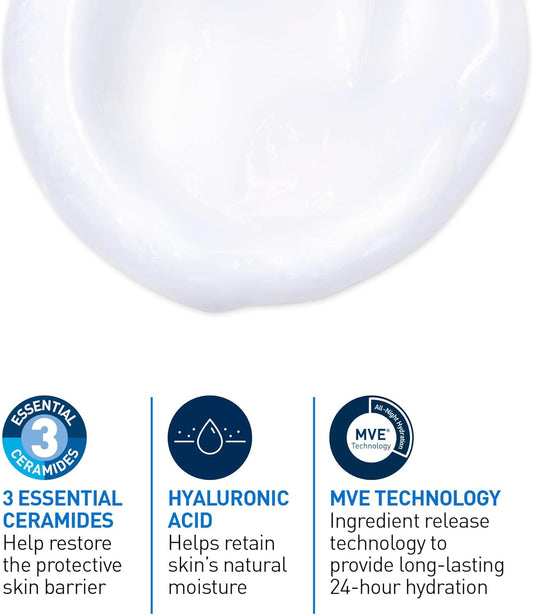 CeraVe Hydrating Face Wash, Daily, Gentle Moisturizing Non-Foaming Facial Cleanser for Men & Women with Hyaluronic Acid, Ceramides, Glycerin. Suitable for Dry & Sensitive Skin, Fragrance-Free, 473ML