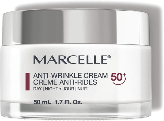 Marcelle Anti-Wrinkle Cream 50+, Day & Night, Anti-Aging Cream & Moisture Cream with Hyaluronic Acid, Vegan, Cruelty-Free