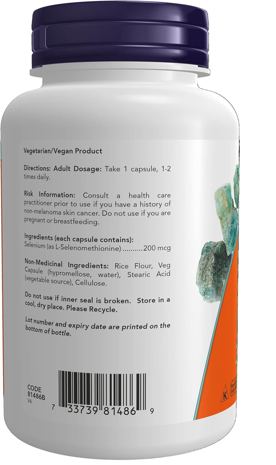 NOW 槲皮素與鳳梨蛋白酶素食膠囊,120 粒(1 包)和補充劑硒 200 微克膠囊,180 粒