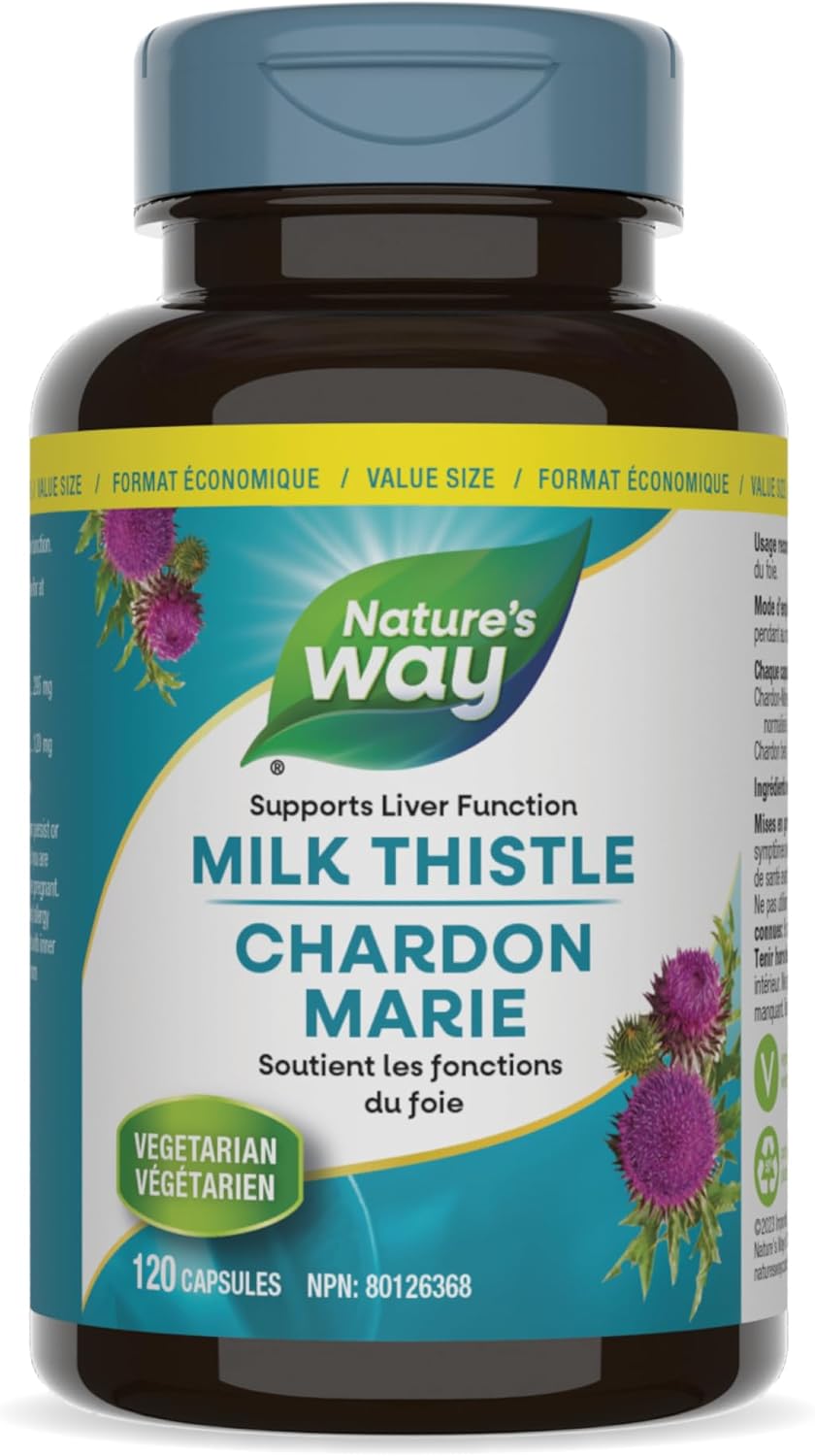 Nature’s Way 奶蓟草 – 肝功能支持与保护剂,295毫克奶蓟草,120粒素食胶囊 – 有益肝脏健康的草本补充剂,不含麸质