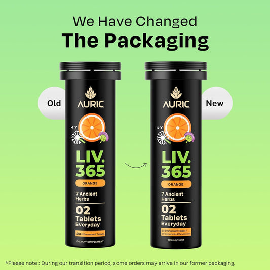 Auric 草本护肝补充剂 | 奶蓟草(水飞蓟素)、姜黄、大蒜、生姜,有益于肝脏健康 | 高级排毒清洁配方,有益于肝脏健康 | 60 片装 | 植物基,无麸质